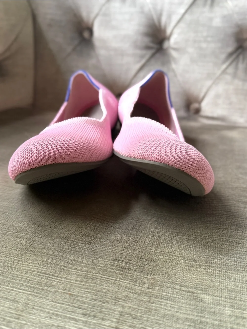 Rothys Begonia Pink Knit Round Toe Ballet Flats US Womens Size 8